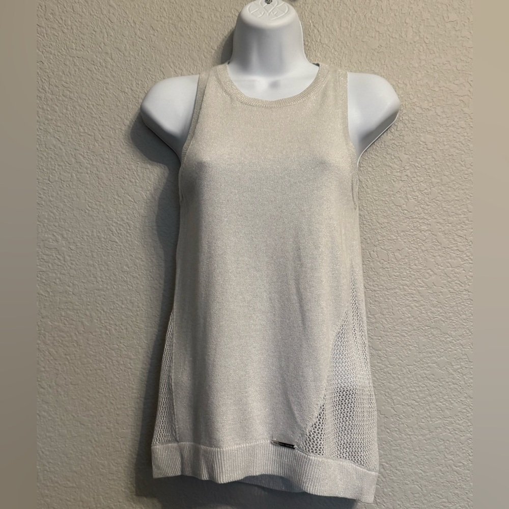 MICHAEL Michael Kors grey/silver sleeveless top XS